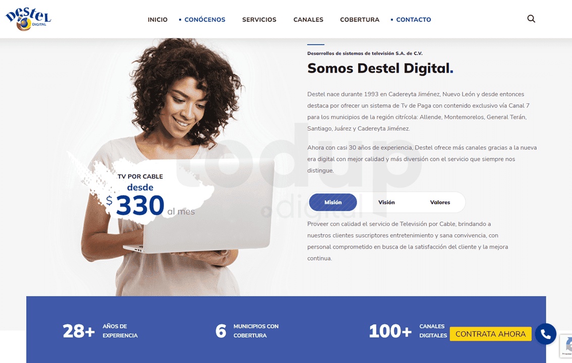 Diseño web para Destel.mx
