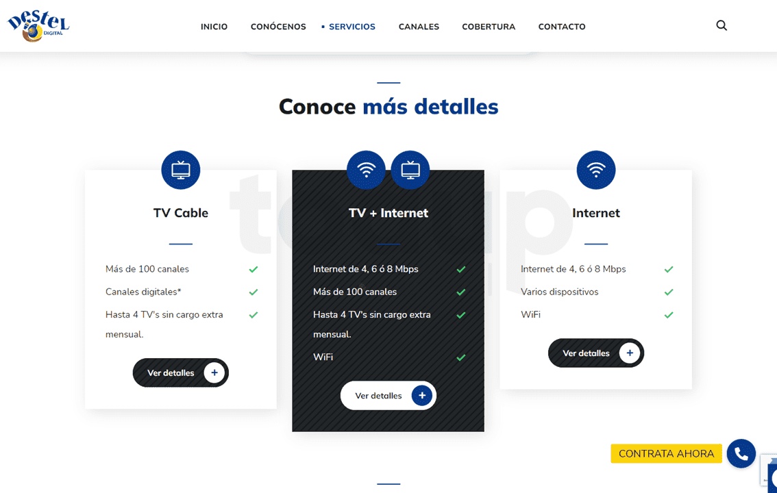 Diseño web para Destel.mx