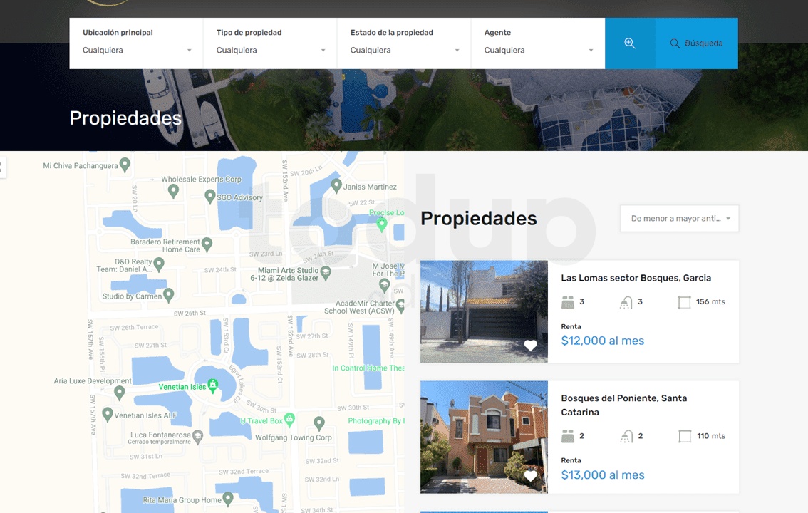 Diseño web para FloresZapataBienesRaices.com