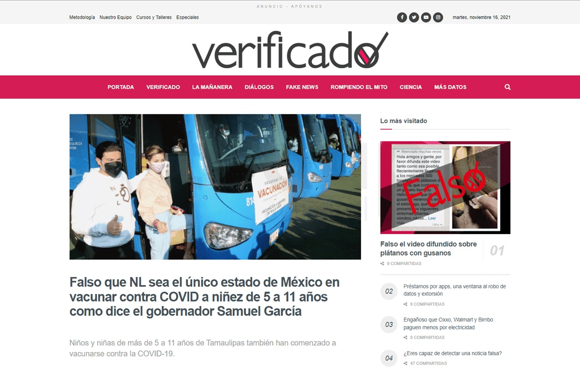 Diseño y desarrollo web para Verificado.com.mx