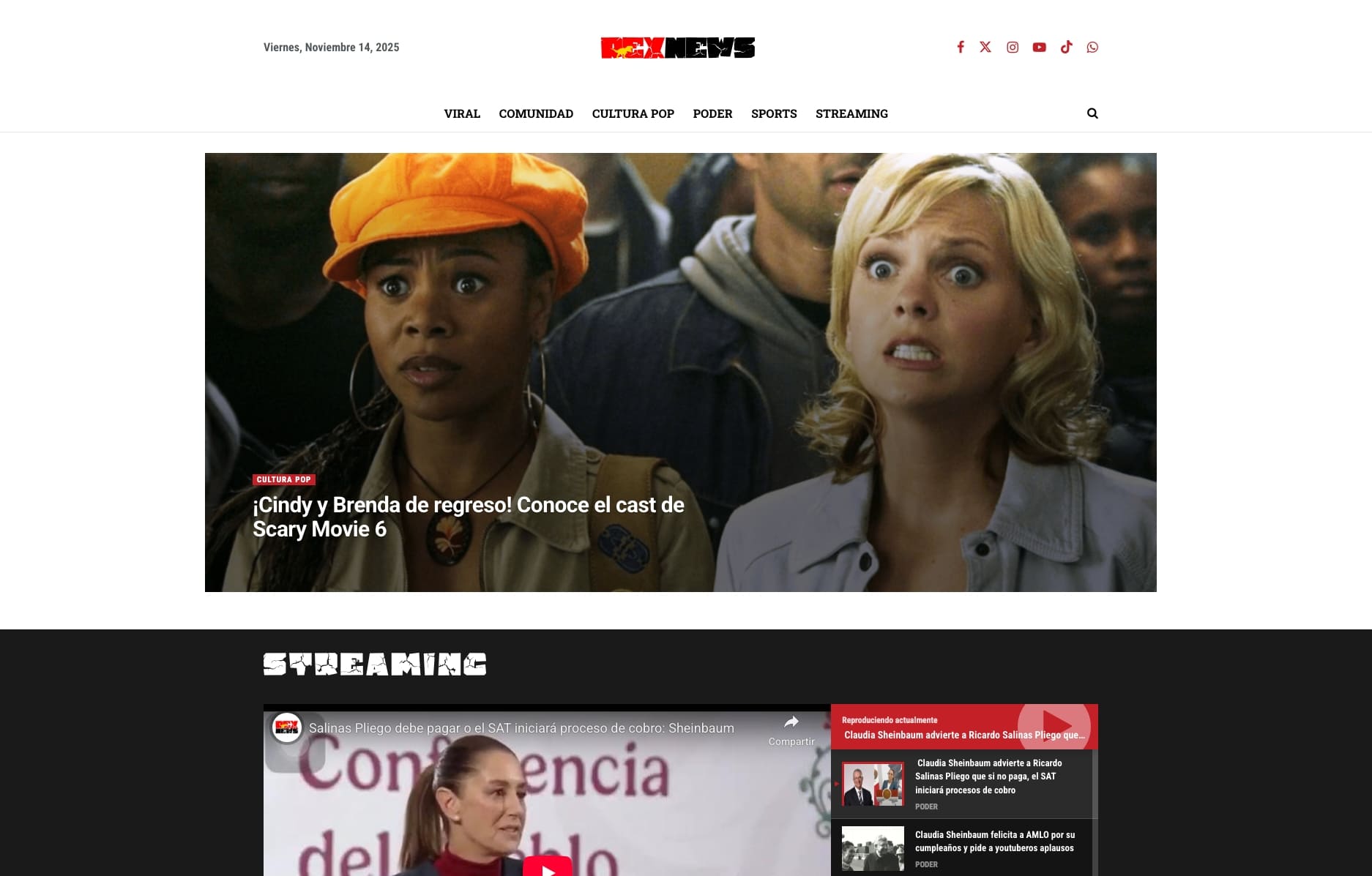 Plataforma web para RexNews - Artículo con video