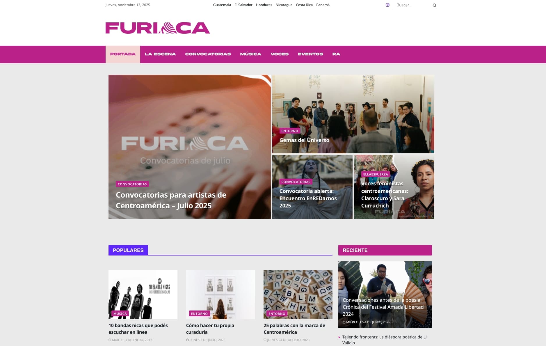 Rediseño web para Furiaca.com - Sección de eventos